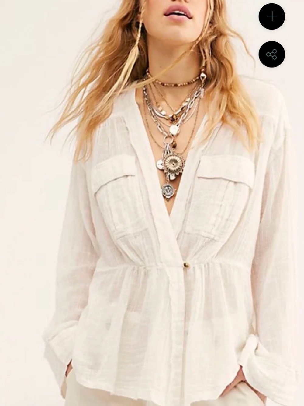 FREE PEOPLE SAFARI SHEER
WRAP TOP